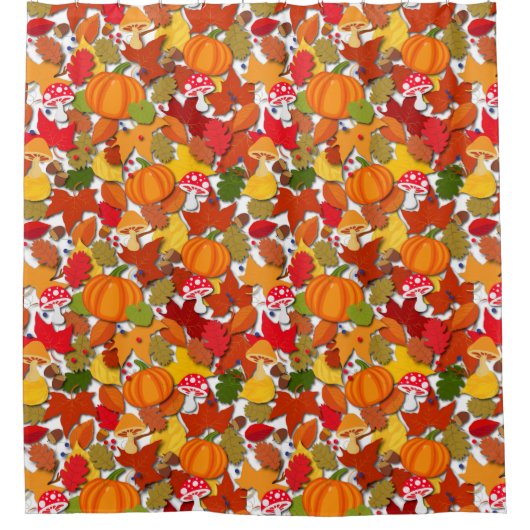 Herfst Autumn Harvest Pattern Douchegordijn (Voorkant)