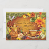 Herfst Autumn Harvest Tea Party Uitnodiging (Voorkant)
