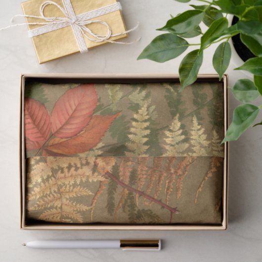 Herfst Autumn Leaf Wreath Script Ephemera-ontkoppe Tissuepapier (Geschenk)