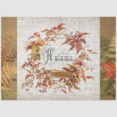 Herfst Autumn Leaf Wreath Script Ephemera-ontkoppe Tissuepapier (Voorkant)