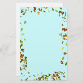 HERFST / AUTUMN LEAVES, Blauwgroen blauw Briefpapier (Voorkant / Achterkant)