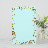 HERFST / AUTUMN LEAVES, Blauwgroen blauw Briefpapier (Staand voorkant)