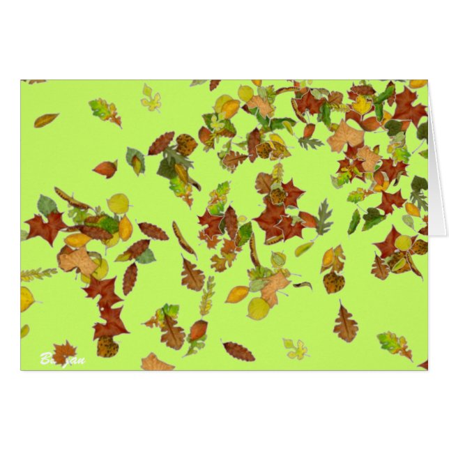 HERFST / AUTUMN LEAVES, groen (Voorkant Horizontaal)