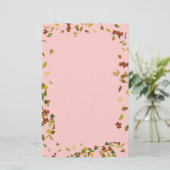 HERFST/AUTUMN LEAVES, Roze Briefpapier (Staand voorkant)
