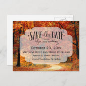 Herfst Autumn Leaves Rustic Wedding Save The Date Aankondigingskaart (Voorkant / Achterkant)