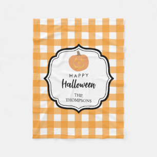 Herfst Autumn Oranje Play Halloween Pumpkin Fleece Deken