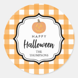 Herfst Autumn Oranje Play Halloween Pumpkin Ronde Sticker