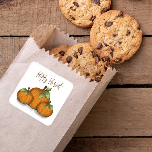 Herfst Autumn Pumpkin Harvest Vierkante Sticker