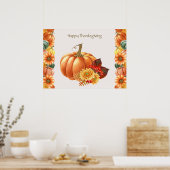Herfst Autumn Pumpkin Poster (Keuken)