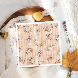 Herfst Autumn Pumpkins Floral Baby shower Servet