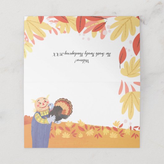 Herfst Autumn Scarecrow en Turkije (Buitenkant ongevouwen)