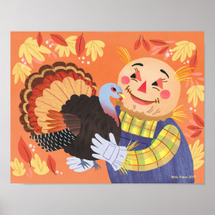 Herfst Autumn Scarecrow en Turkije Art Print