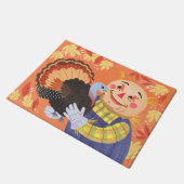 Herfst Autumn Scarecrow en Turkije Deurmat (Schuin)