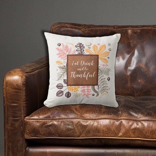 Herfst Autumn Thanksgiving Kussen (Fall Autumn Thanksgiving Botanicals Throw Pillow)