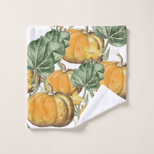 Herfst Autumn Waterverf  pompoenen Bad Handdoek (Wasdoekje)