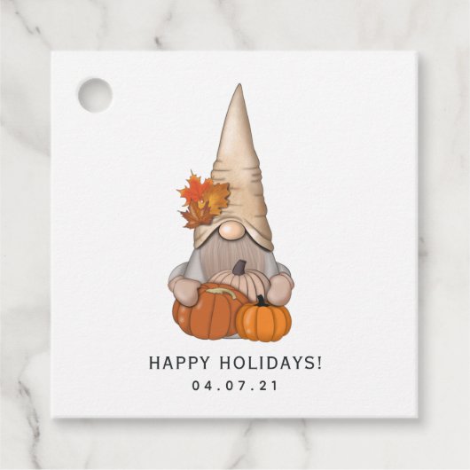 Herfst Autumn Whimsical Nordic Harvest Gnomes Favo Bedankjes Labels (Voorkant)