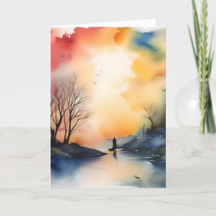 Herfst avondscène A Feestdagen Kaart