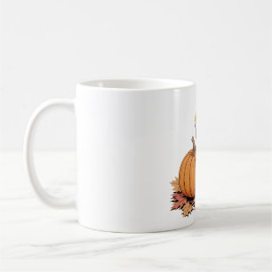 Herfst baardagaam met pompoenkunst koffiemok