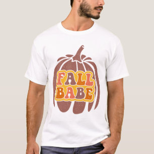 Herfst Babe Pompoen Halloween Groovy Herfst Seizoe T-shirt