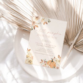 Herfst Baby Girl Baby shower | Roze een kleine pom Kaart