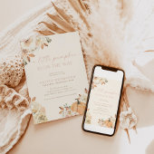 Herfst Baby Girl Baby shower | Roze een kleine pom Kaart