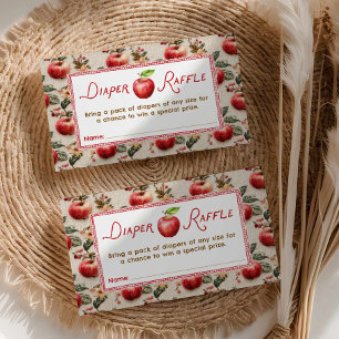 Herfst Baby Shower Apple Luier Raffle Informatiekaartje