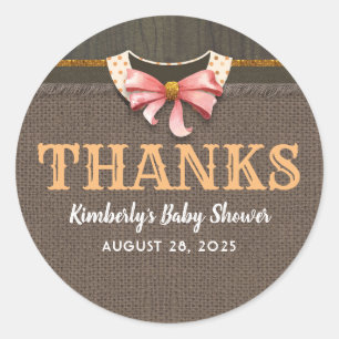 Herfst Baby shower Bedankt Classic Ronde Sticker
