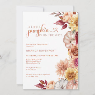 Herfst Baby shower Bloemen Kaart