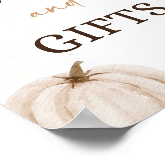 Herfst Baby shower boeken en geschenken teken Poster (Hoek)