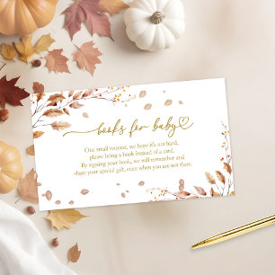 Herfst Baby shower Boeken voor Baby Informatiekaartje