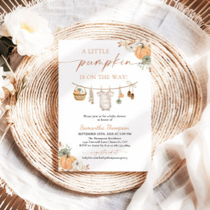Herfst Baby shower Boho A Little Pumpkin Kaart
