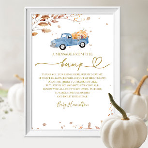 Herfst Baby Shower Een Bericht Van De Bump Bord Poster