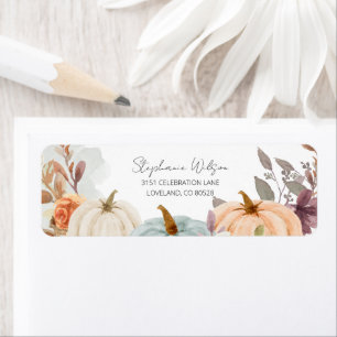 Herfst Baby shower Een klein pompoeningadres Etiket