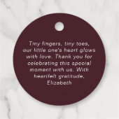 Herfst baby shower gebladerte pompoen dank u bedankjes labels (Achterkant)