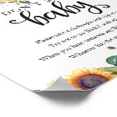 Herfst Baby shower Greenery Zeg niet Baby Sign Poster (Hoek)