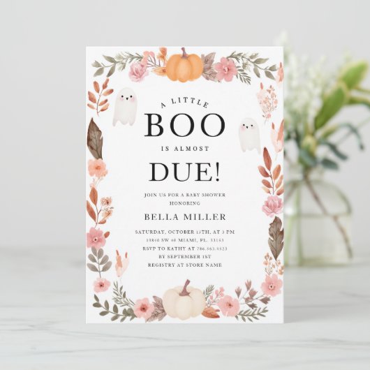 Herfst Baby shower Halloween uitnodiging (Staand voorkant)