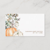 Herfst Baby shower Herfst Pompoen Luier Raffle Informatiekaartje (Achterkant)