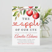 Herfst Baby shower Invitation, Appel van onze Oog Kaart (Staand voorkant)