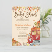 Herfst Baby Shower Invitting Little Pumpkin Kaart (Staand voorkant)