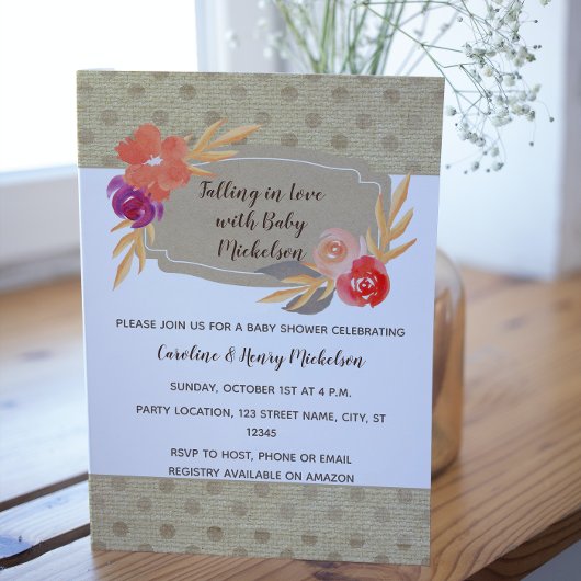 Herfst Baby shower Kaart