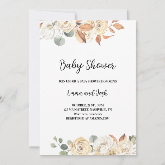 Herfst Baby shower Kaart (Voorkant)