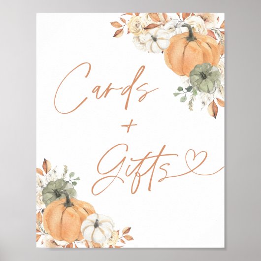 Herfst Baby shower Kaarten en Geschenken Teken, Po Poster (Voorkant)