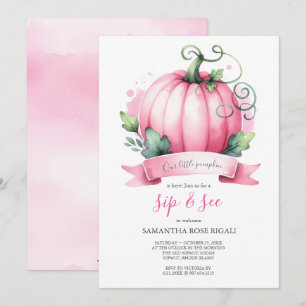 Herfst Baby shower Kleine Pompoen Sip en See Kaart