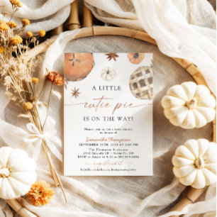 Herfst Baby shower   Little Cutie Pie Kaart