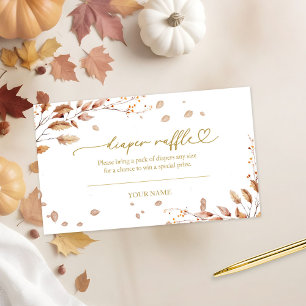 Herfst Baby Shower Luier Raffle Informatiekaartje
