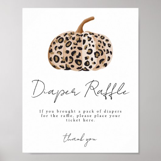 Herfst Baby shower Luier Raffle Poster (Voorkant)