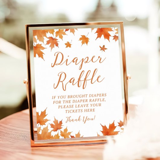 Herfst Baby shower Luier Raffle Poster