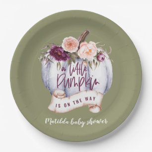 Herfst baby shower papieren bordje