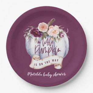 Herfst baby shower papieren bordje