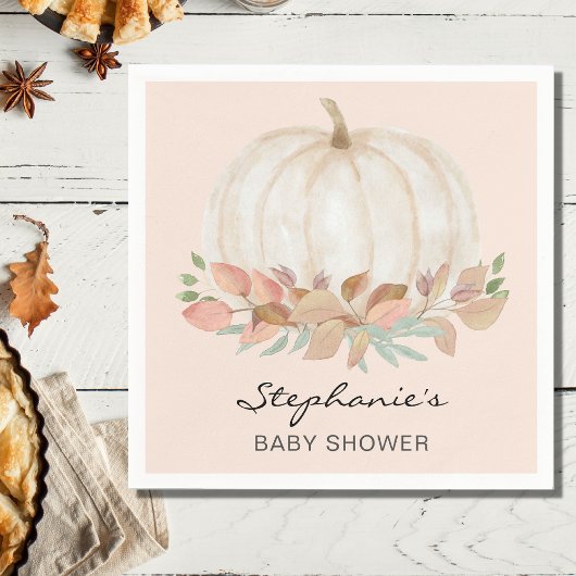 Herfst Baby shower pompoen Servet